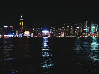 Illuminated city at night