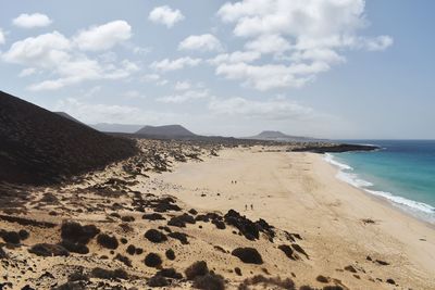 Scenic view of beach against sky