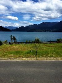 Scenic view of mountains against sky