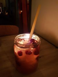 Close-up of drink on table