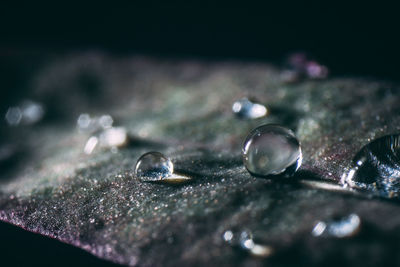 Close-up of water on table