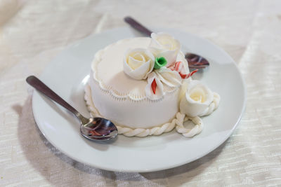 Close-up of cake on table