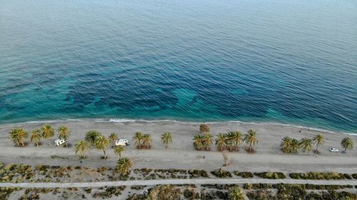 High angle view of sea shore