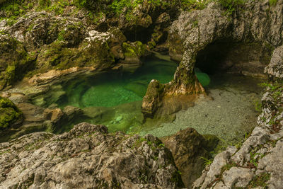 Rock formations in water