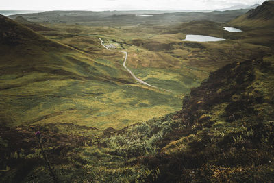 High angle view of landscape against sky