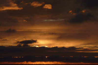 Scenic view of cloudy sky at sunset
