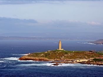 View of lighthouse at seaside