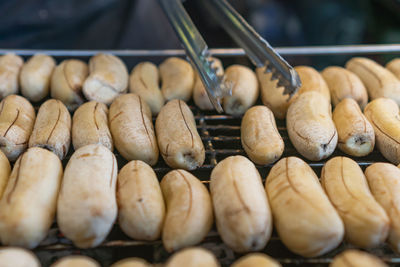 Close-up of onions for sale at market stall