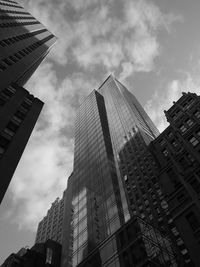 Low angle view of skyscrapers against sky