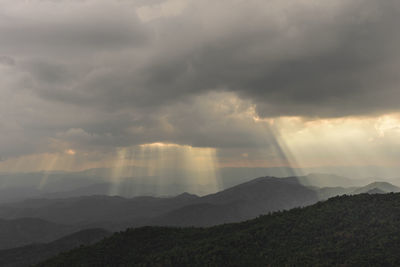 Scenic view of dramatic sky over landscape