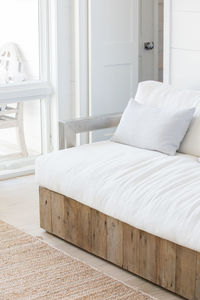 White day bed in bedroom at home