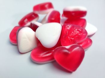 Close-up of heart shape over white background