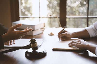 People on table