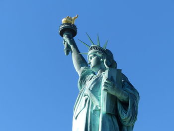 Statue of liberty against clear blue sky