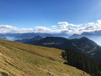 Scenic view of mountains against sky
