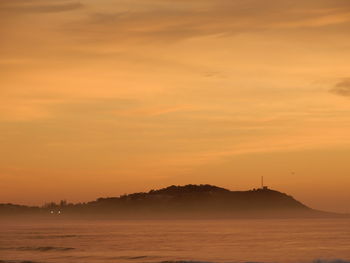 Scenic view of sea at sunset