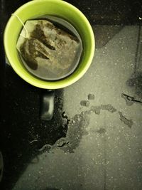 High angle view of drink in water