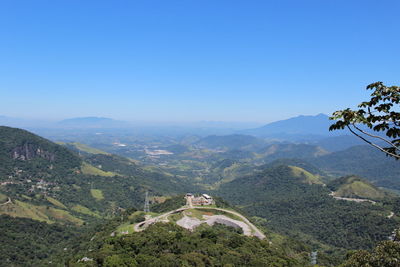 Scenic view of mountains against clear sky