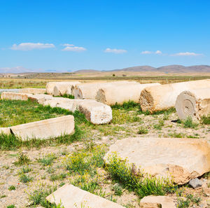 Scenic view of land against sky