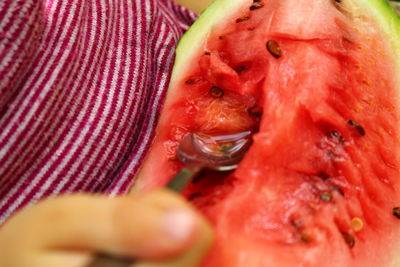 High angle view of strawberries