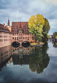 Reflection of buildings on water