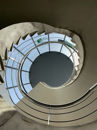 Directly below shot of spiral staircase