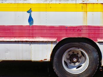 Close-up of truck on the street