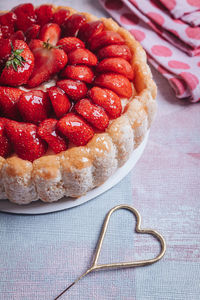 Close-up of strawberries in plate