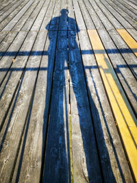 High angle view of shadow on floor