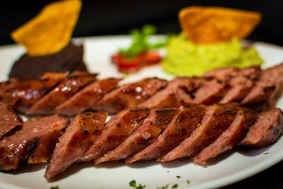 Close-up of meal served in plate