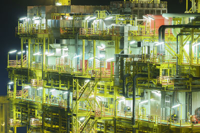 Oil and gas industry. night scene at oil and gas platform complex.