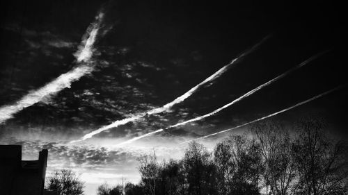 Low angle view of vapor trail in sky