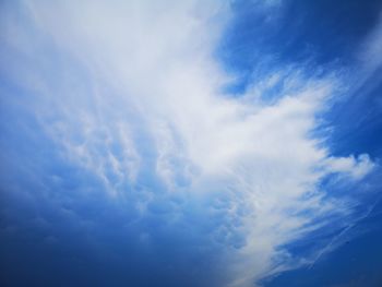 Low angle view of clouds in blue sky