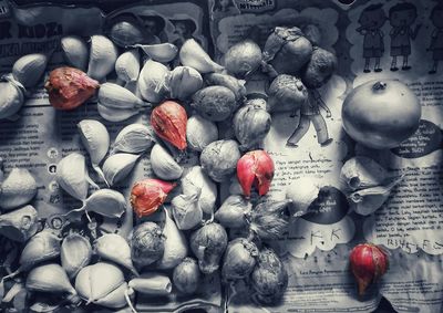 High angle view of fruits on table