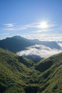 Scenic view of mountains against sky