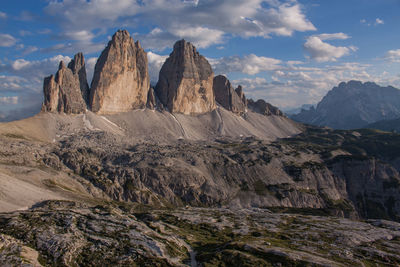 Scenic view of rocky mountains against sky