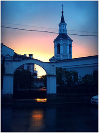 Built structure at sunset