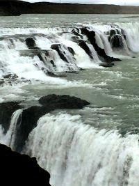 Water flowing through rocks