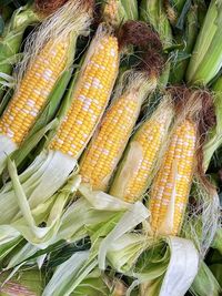 High angle view of vegetables for sale at market