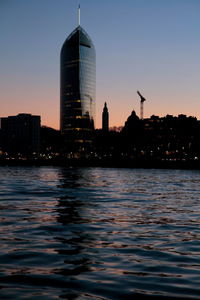View of buildings against sky during sunset