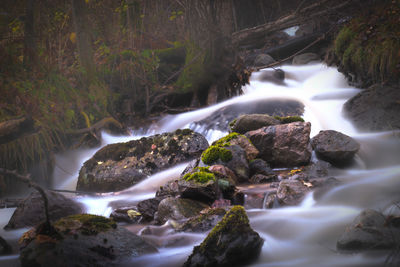 Scenic view of waterfall