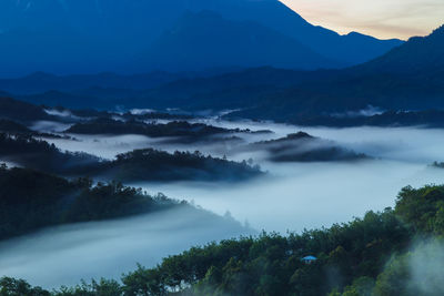 Scenic view of mountains against sky