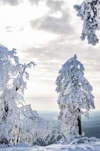 Frozen lake against sky during winter