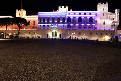 City lit up at night