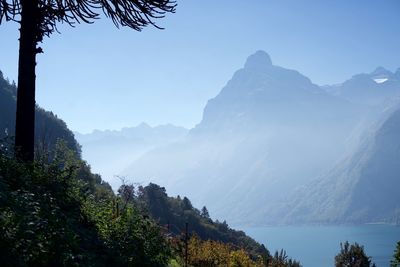 Scenic view of mountains against sky