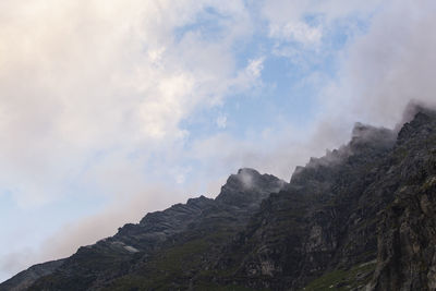 Low angle view of mountain against sky