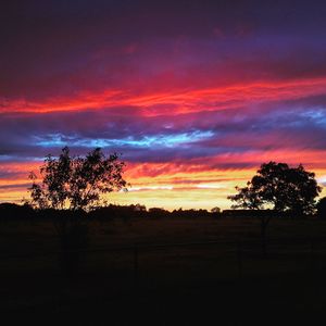 Silhouette of landscape at sunset