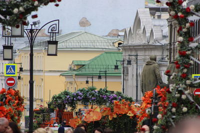 View of statue in front of building