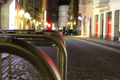 View of city street at night