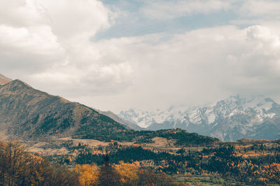 Scenic view of mountains against sky